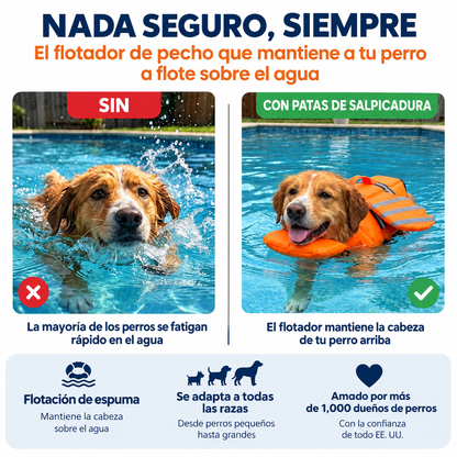 Salvavidas para perros PawSplash™ con flotador para barbilla